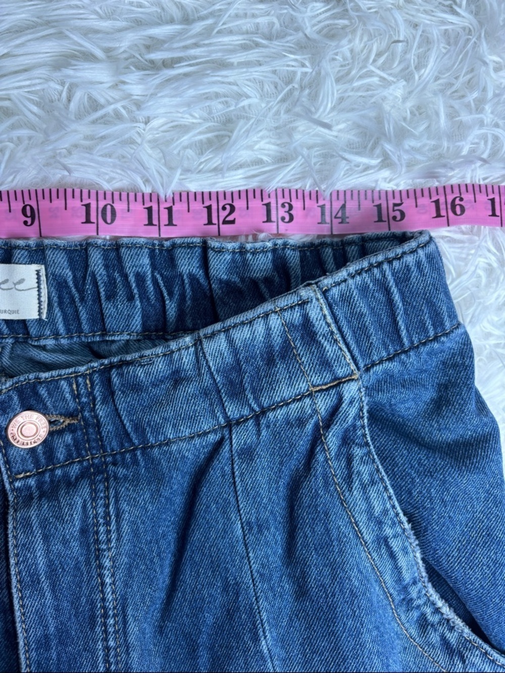 We The Free Blue Relaxed Cargo Boyfriend Jeans - Picture 7 of 10